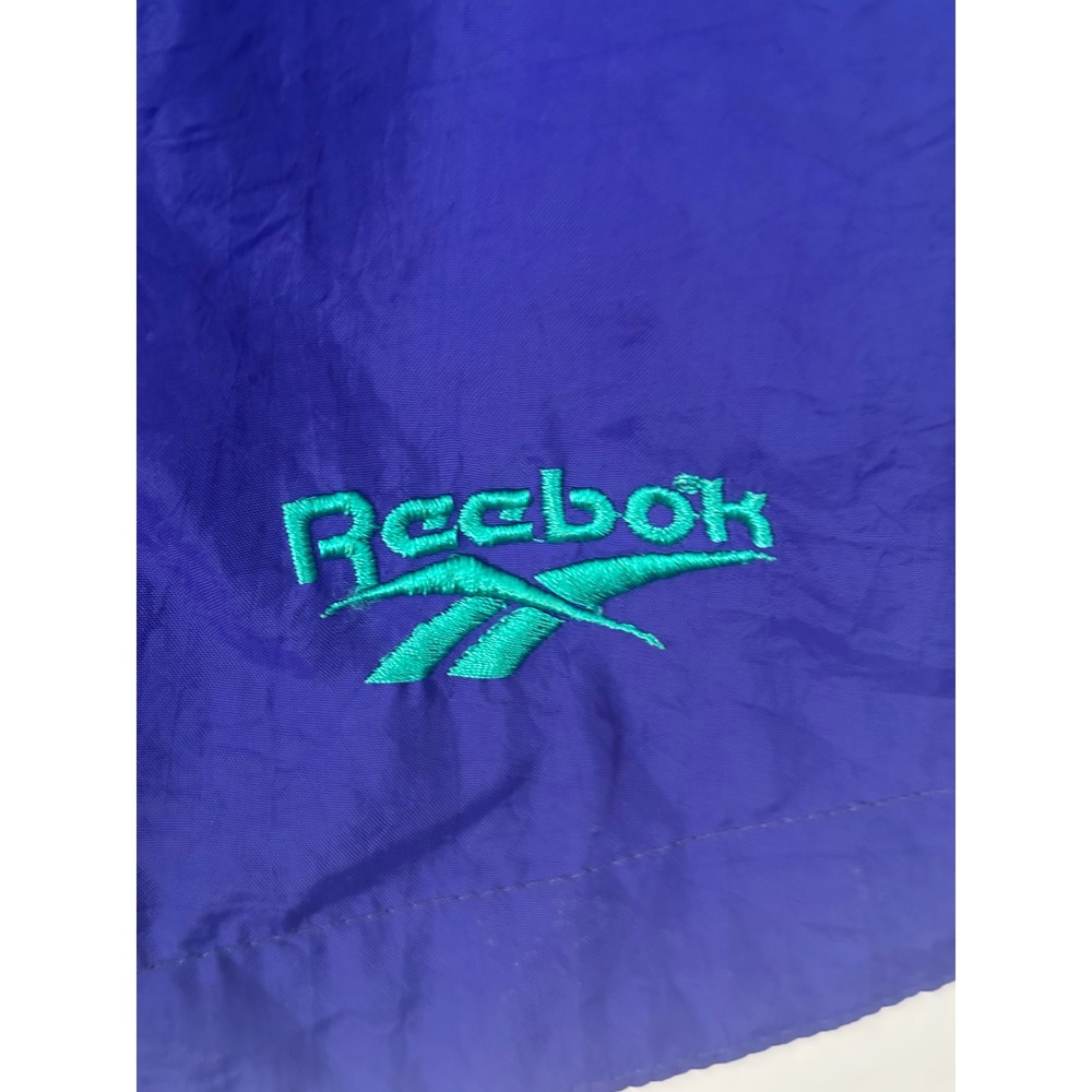 Vintage Reebok Mens Blue Geometric Print Full Zip Nylon Windbreaker Vest Medium - Picture 2 of 6
